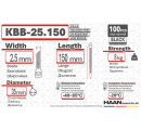 Кабелни връзки HAAN KBB-25.150 черни (100бр./1пакет) thumb image