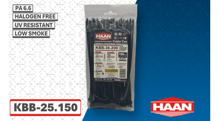 product Кабелни връзки HAAN KBB-25.150 черни (100бр./1пакет) thumb